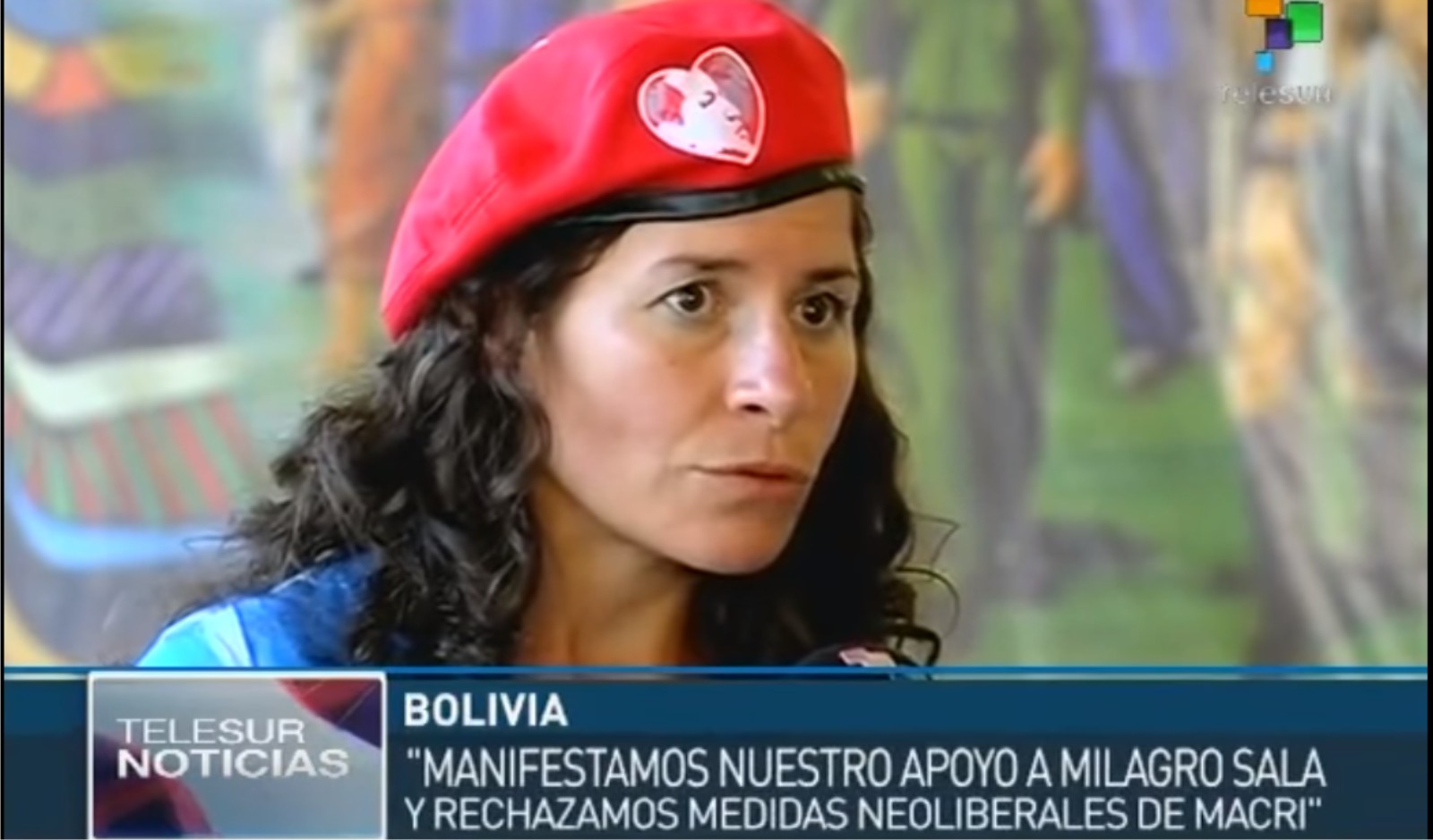 Por TeleSur en Bolivia: Ex funcionaria del Afsca Salta habla por los M.S.L, apoyan a Salas y repudian a  Macri